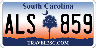 SC license plate ALS859
