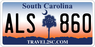 SC license plate ALS860
