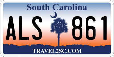 SC license plate ALS861
