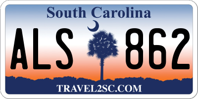 SC license plate ALS862