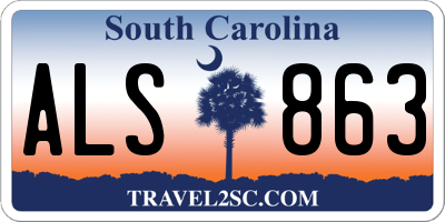 SC license plate ALS863