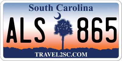 SC license plate ALS865