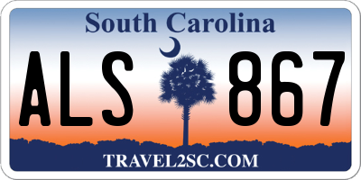 SC license plate ALS867