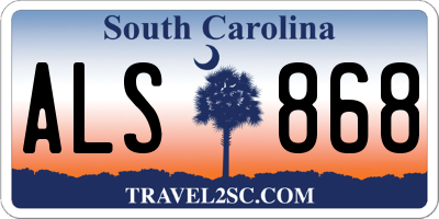SC license plate ALS868