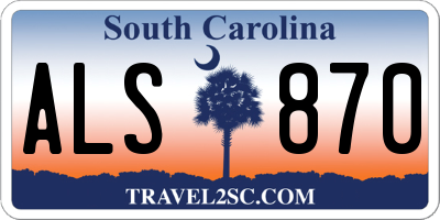 SC license plate ALS870