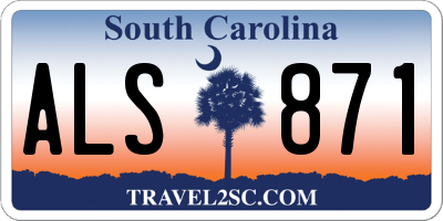 SC license plate ALS871