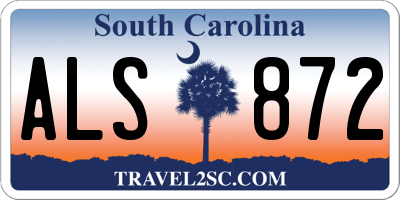 SC license plate ALS872
