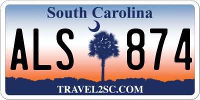SC license plate ALS874