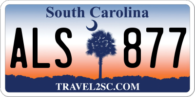 SC license plate ALS877