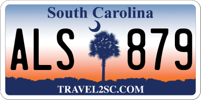SC license plate ALS879