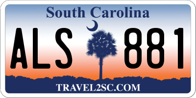 SC license plate ALS881