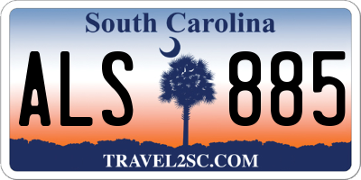 SC license plate ALS885