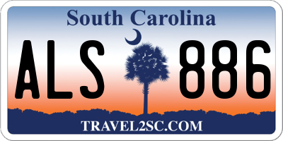 SC license plate ALS886