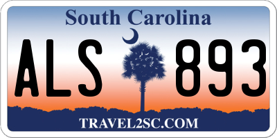 SC license plate ALS893