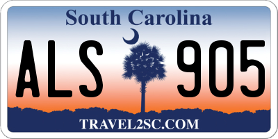 SC license plate ALS905