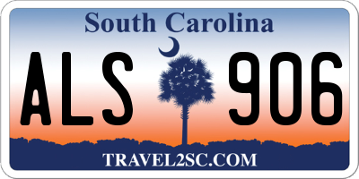 SC license plate ALS906