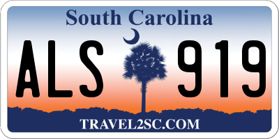 SC license plate ALS919