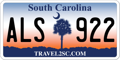 SC license plate ALS922