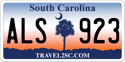 SC license plate ALS923