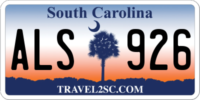 SC license plate ALS926
