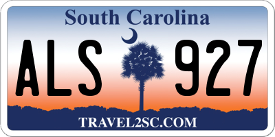 SC license plate ALS927
