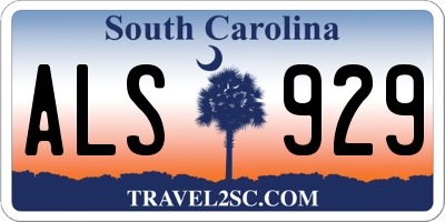 SC license plate ALS929