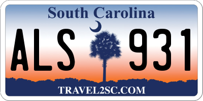 SC license plate ALS931