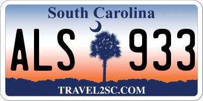 SC license plate ALS933