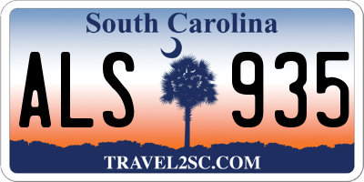 SC license plate ALS935