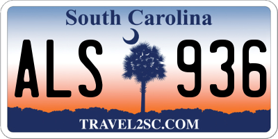SC license plate ALS936