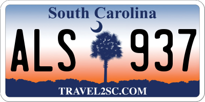 SC license plate ALS937