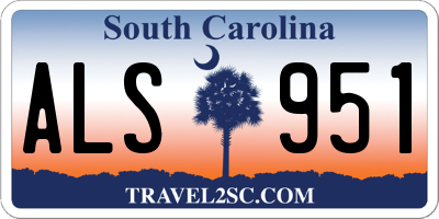 SC license plate ALS951