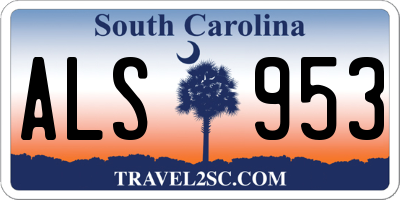 SC license plate ALS953
