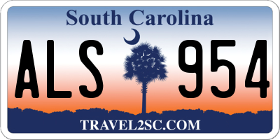 SC license plate ALS954