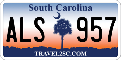 SC license plate ALS957