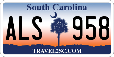 SC license plate ALS958