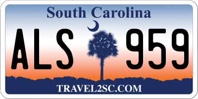 SC license plate ALS959