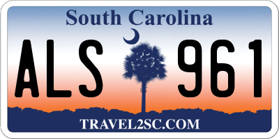 SC license plate ALS961
