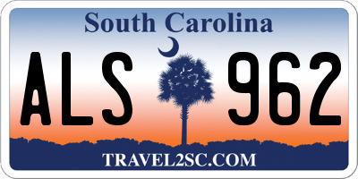 SC license plate ALS962