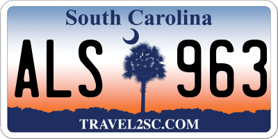 SC license plate ALS963