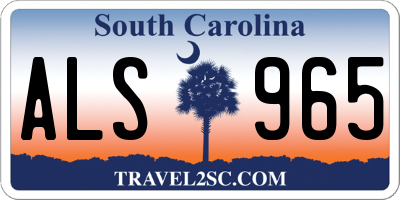 SC license plate ALS965
