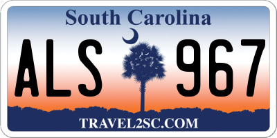 SC license plate ALS967