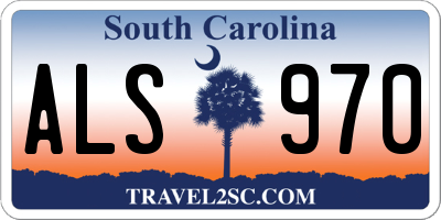 SC license plate ALS970
