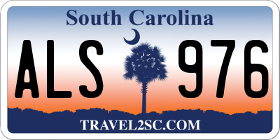 SC license plate ALS976