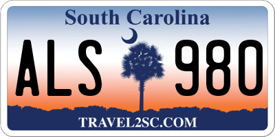 SC license plate ALS980
