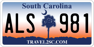 SC license plate ALS981