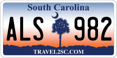 SC license plate ALS982