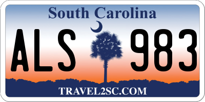SC license plate ALS983