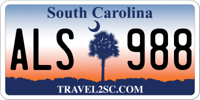 SC license plate ALS988