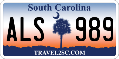 SC license plate ALS989